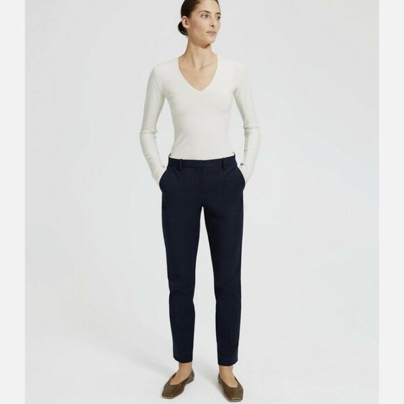 Theory Double Stretch Slim Straight Leg Pants Trousers Deep Royal Blue - Picture 1 of 4